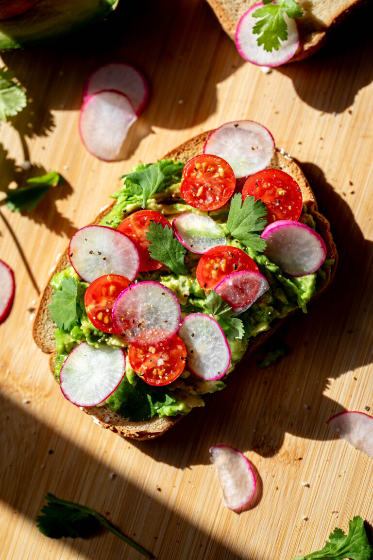 Easy Avocado Toast with Radish & Tomato